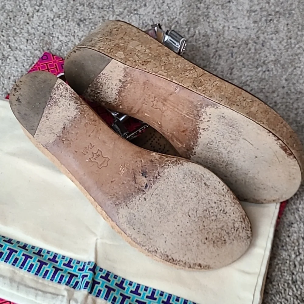 Tory Burch Landon Laser Cut Cork Wedge